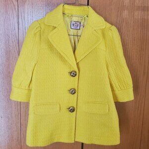  JUICY COUTURE Yellow Glimmer Jacket Blazer METALLIC SPRING SHIMMER